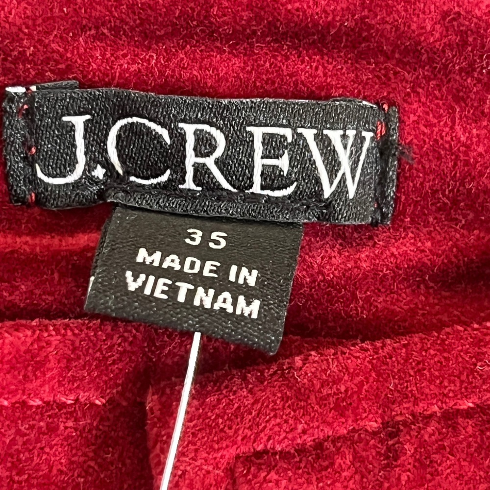 J. Crew Corduroy Lizzie Patch-Pocket Pants Women size 35 Red‎ Wide Leg Straight - Picture 11 of 12